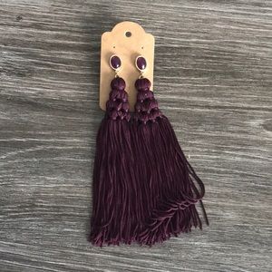 Purple tassel earrings